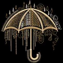 Изображение "Зонтик" дизайн машинной вышивки 