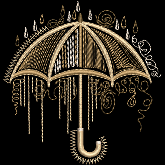 Изображение "Зонтик" дизайн машинной вышивки 