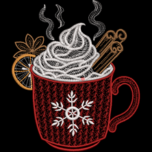 Изображение "Ароматная чашка" дизайн машинной вышивки 