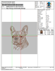 Изображение "Французский бульдог" дизайн машинной вышивки 
