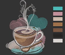 Изображение "Доброе утро" дизайн машинной вышивки 